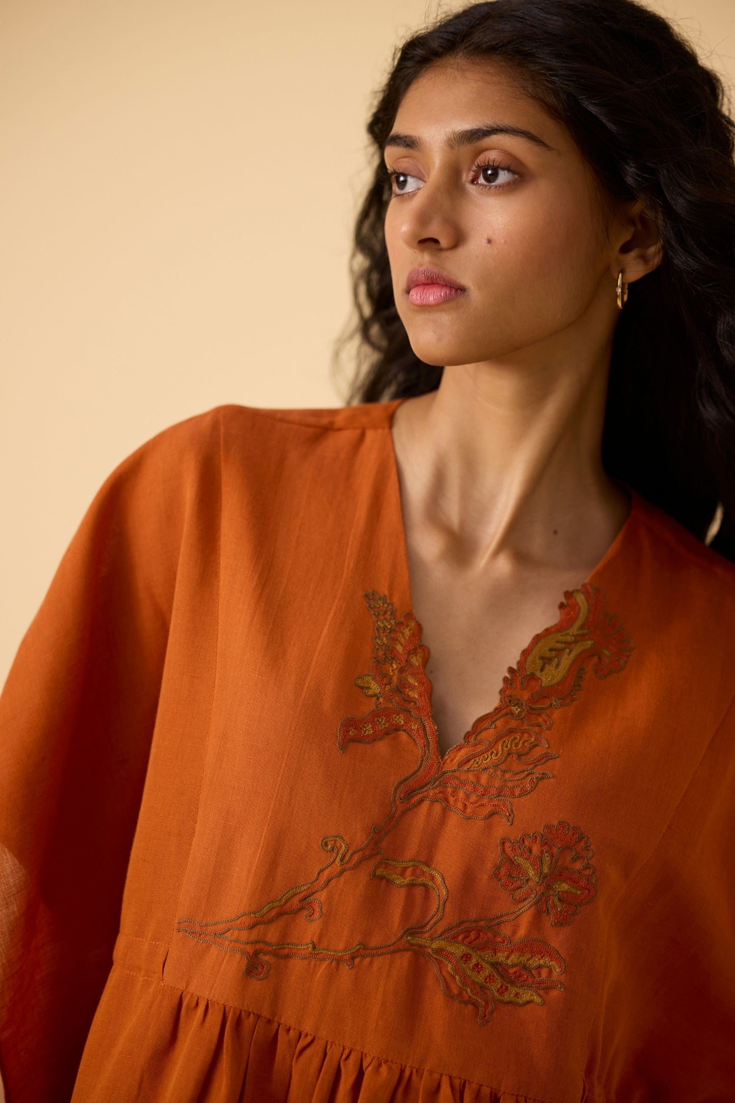 Safa Orange Kaftan Dress