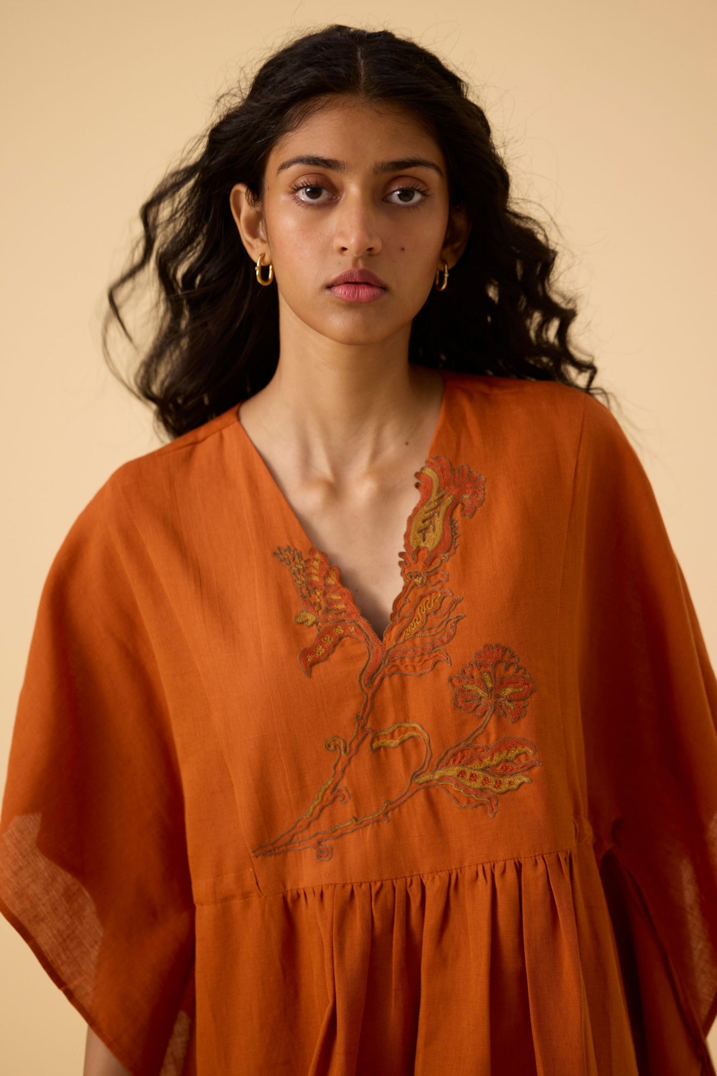 Safa Orange Kaftan Dress