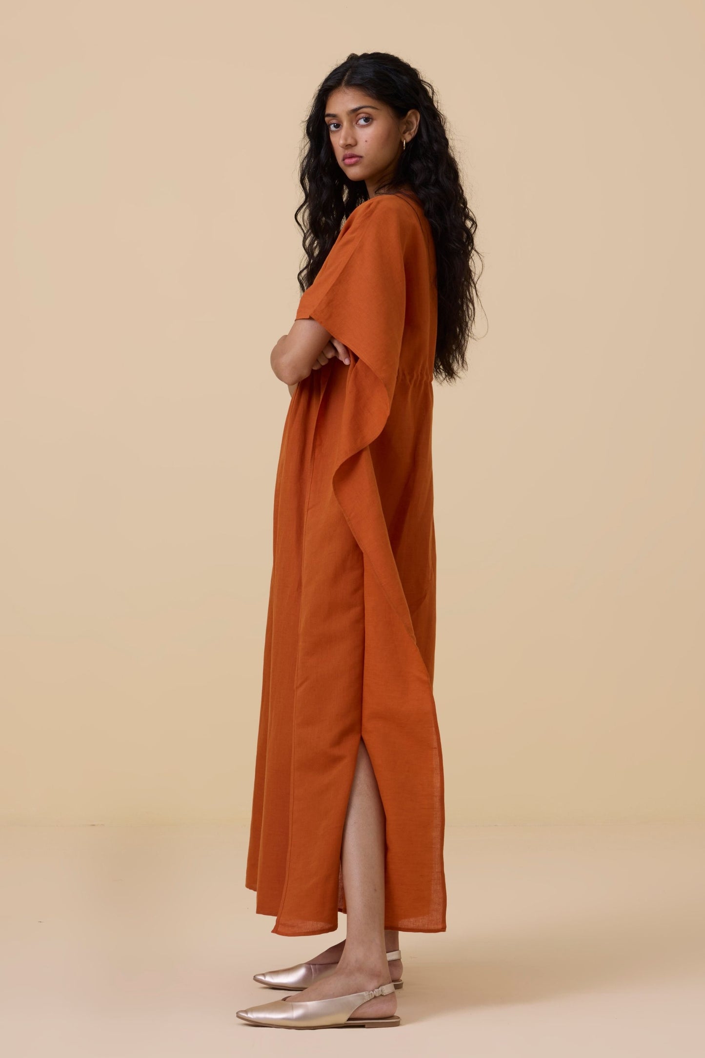 Safa Orange Kaftan Dress