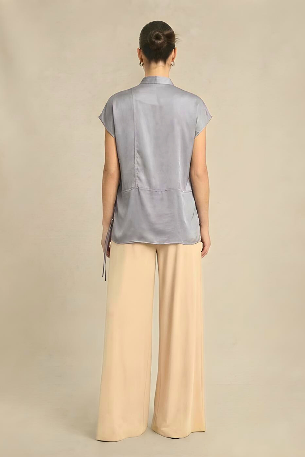 Crew Neck Blouse - Steel Grey