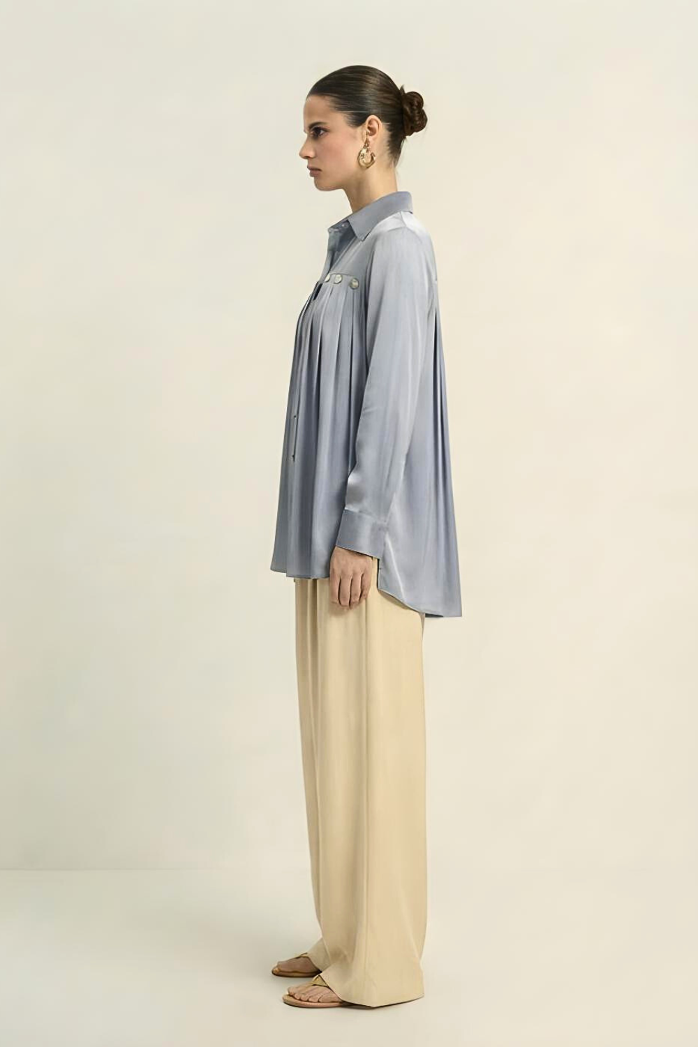 Gather Shirt - Steel Grey