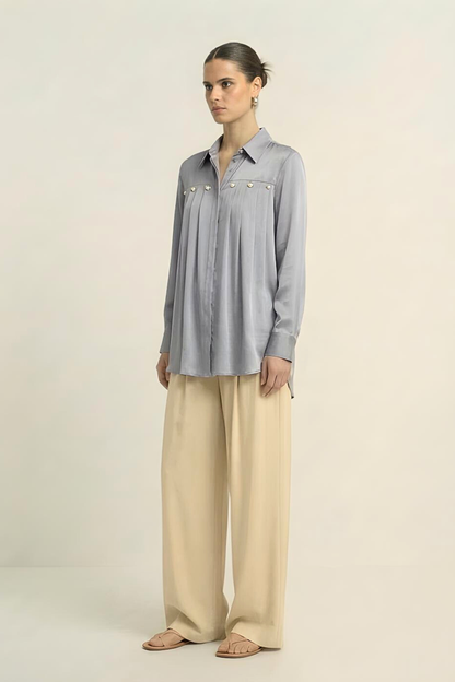 Gather Shirt - Steel Grey