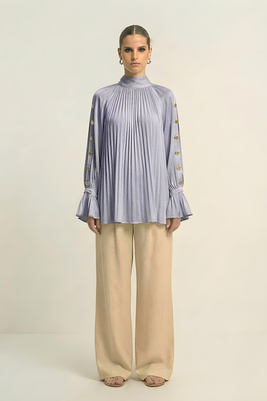 Halter Neck Blouse - Steel Grey