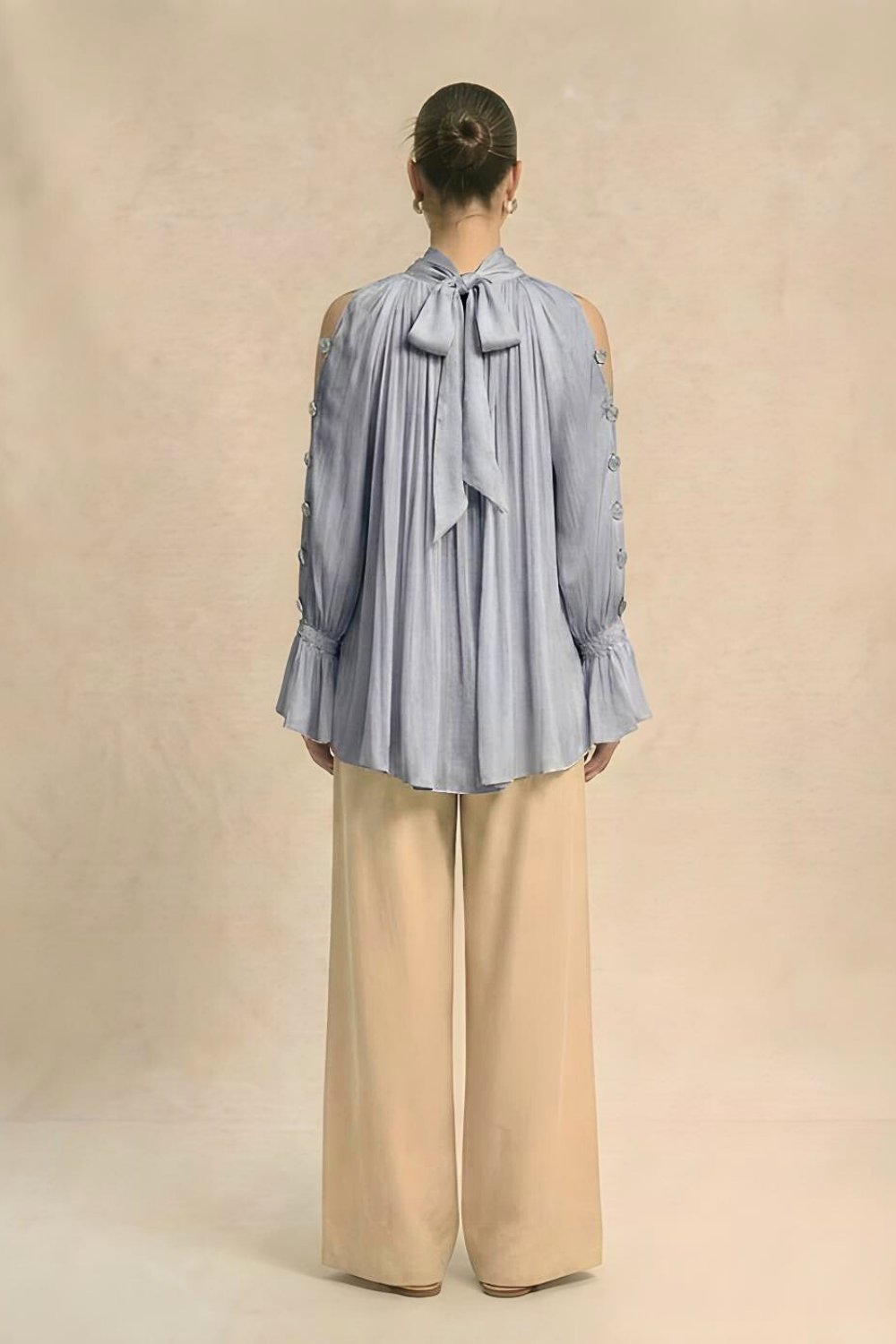 Halter Neck Blouse - Steel Grey