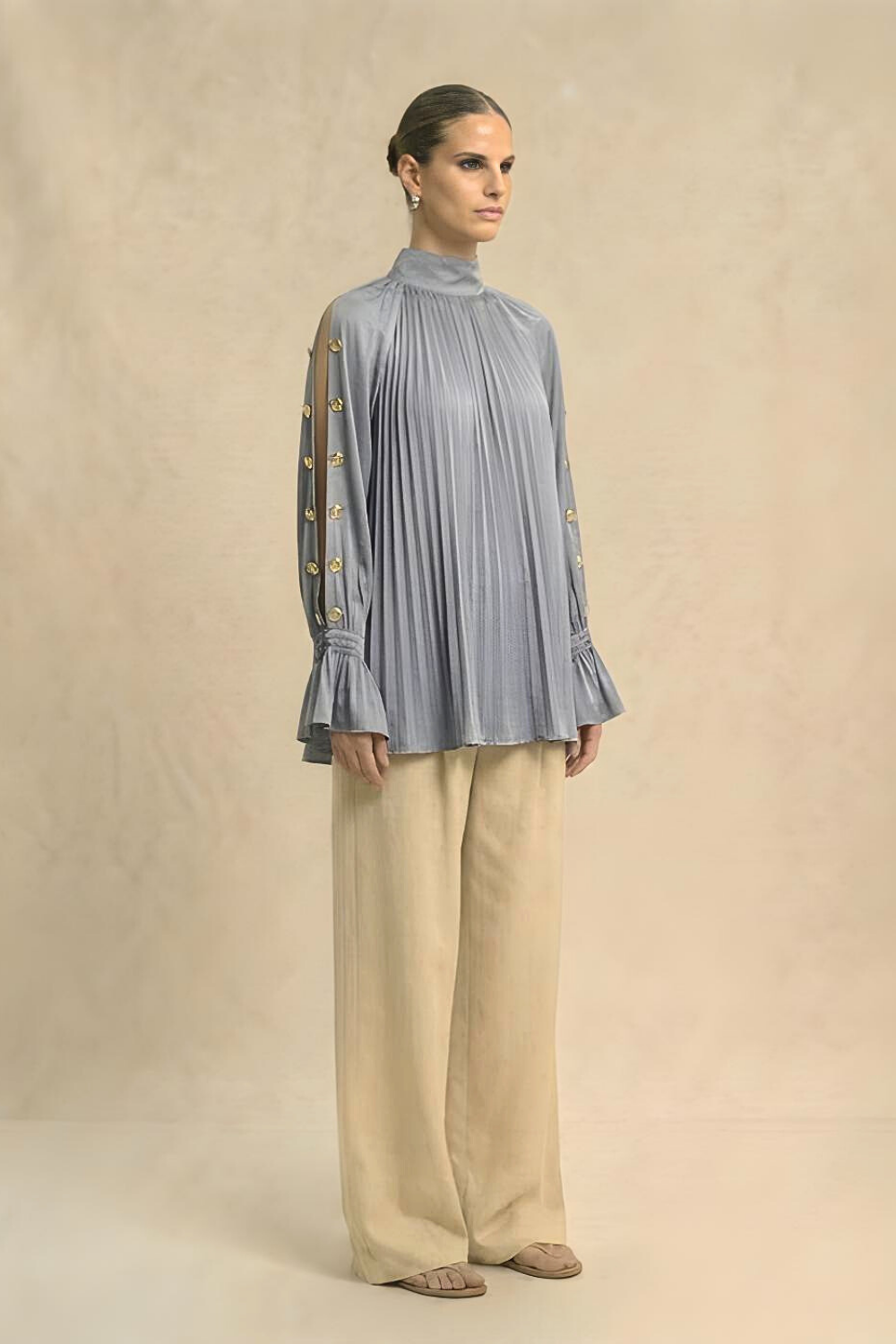 Halter Neck Blouse - Steel Grey