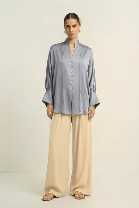 Kaftan Blouse - Steel Grey