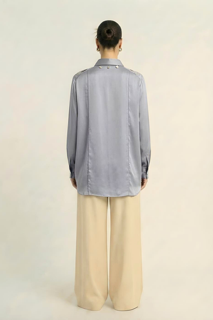 Kaftan Blouse - Steel Grey