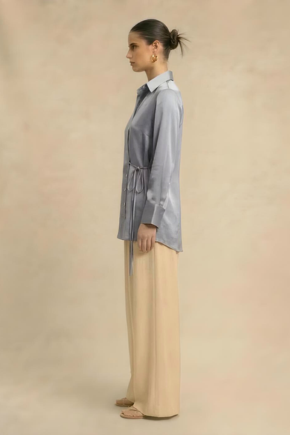 Wrap Blouse - Steel Grey