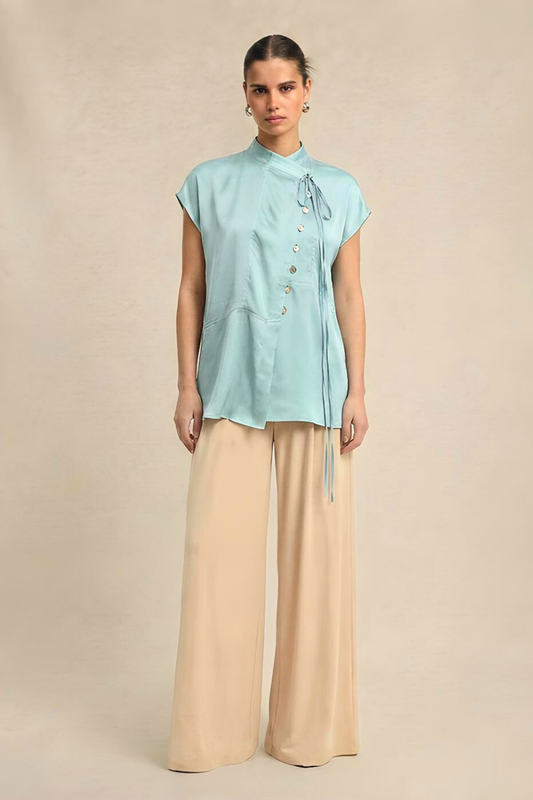 Crew Neck Blouse - Tropical Breeze
