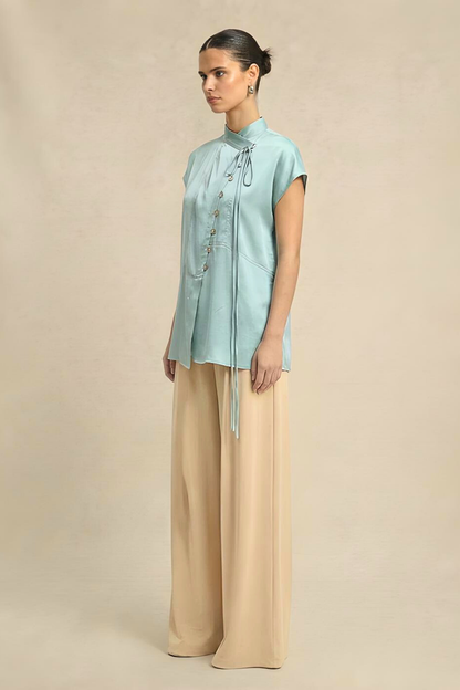 Crew Neck Blouse - Tropical Breeze
