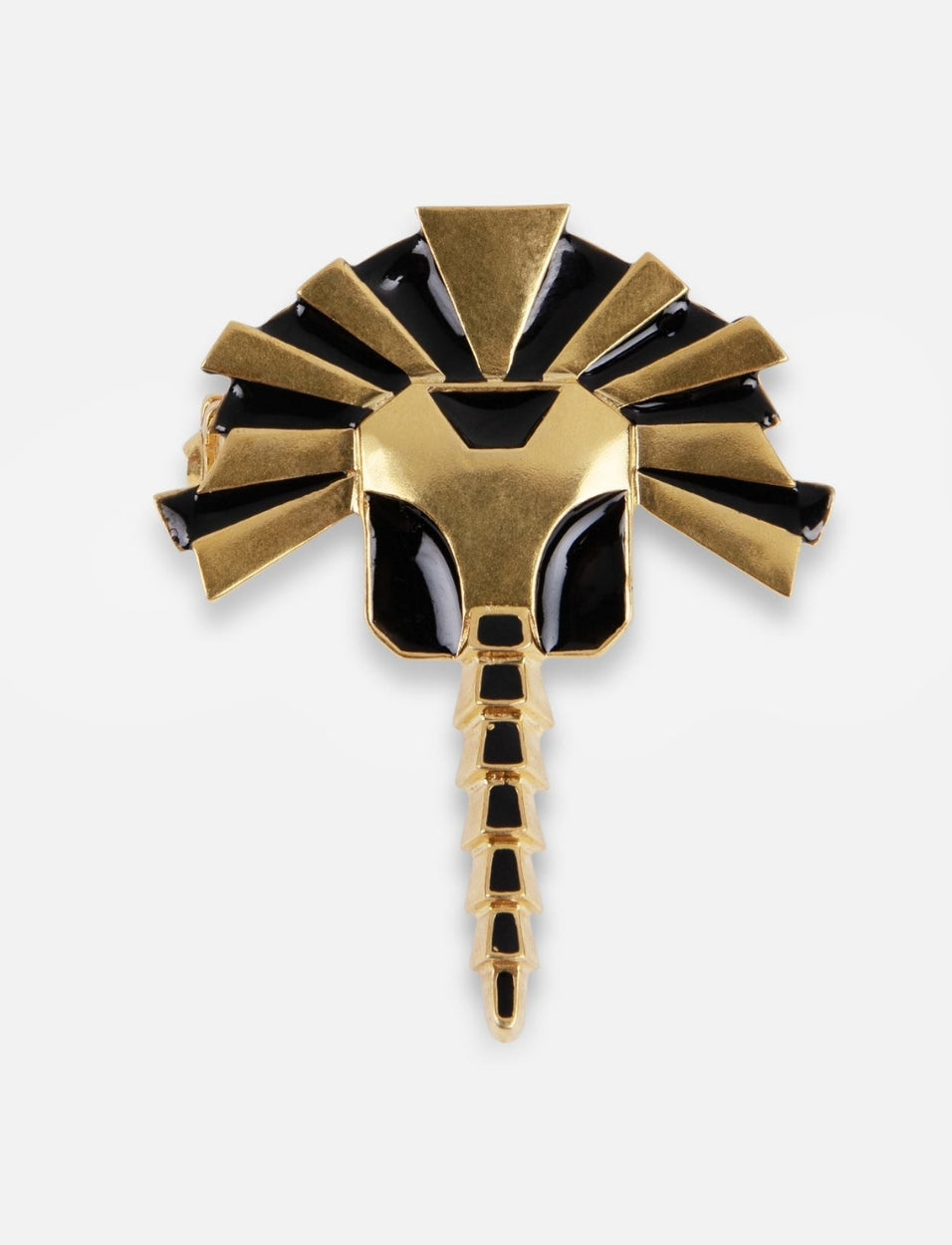 Gold plated metal brass handcrafted unisex brooch