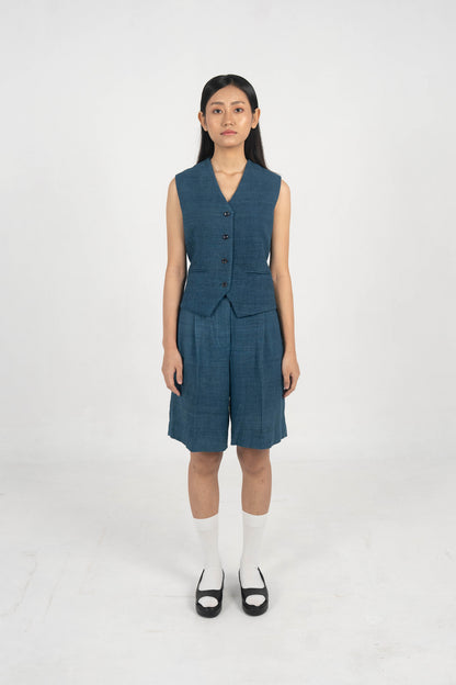 Explorer Indigo Eri Silk waistcoat