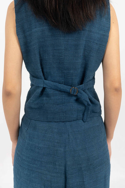 Explorer Indigo Eri Silk waistcoat