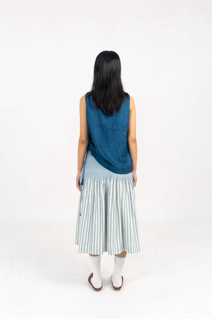All day comfort Indigo Stripe skirt.