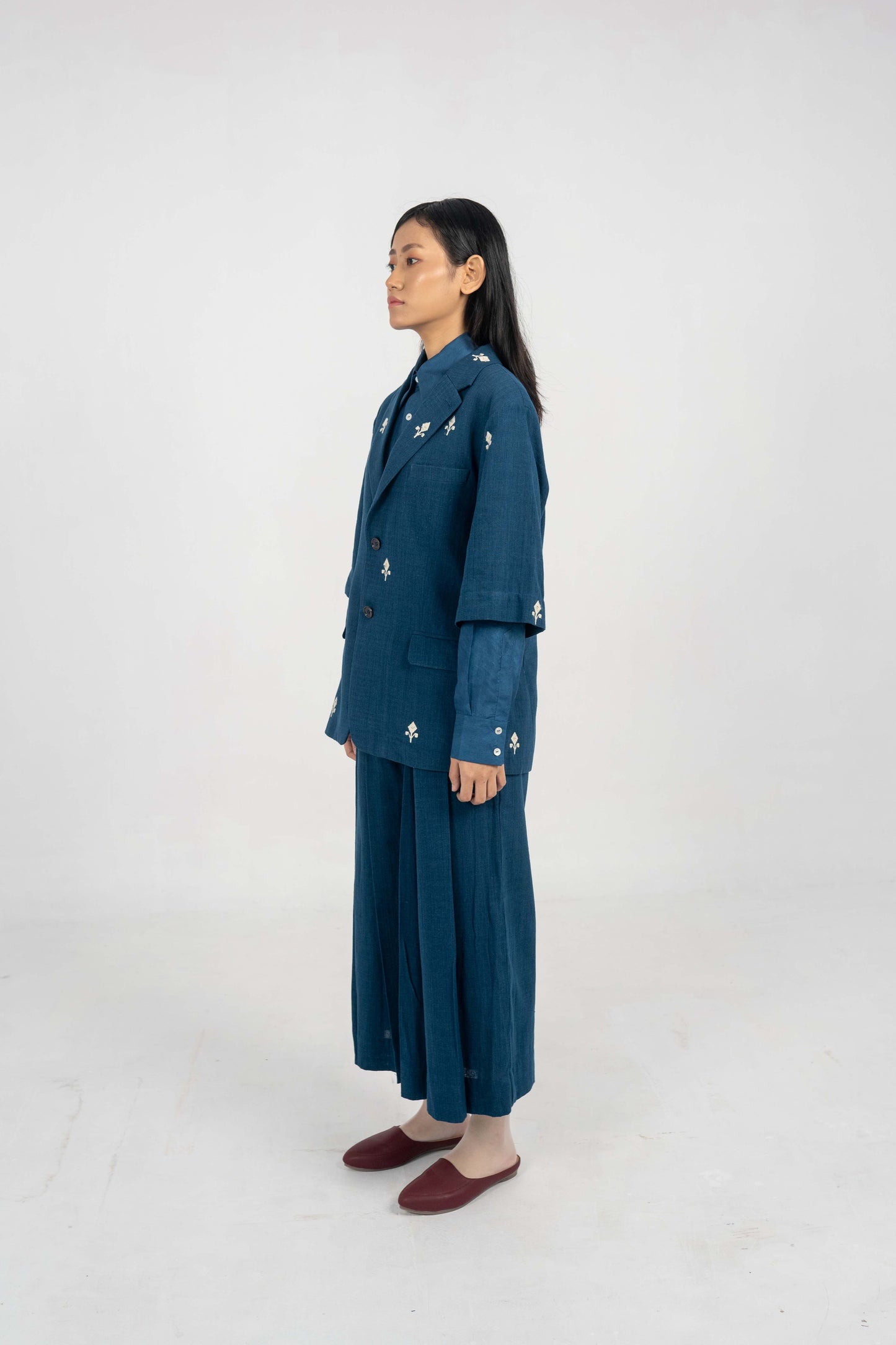 Creator Indigo Eri Silk short sleeve Jacket.