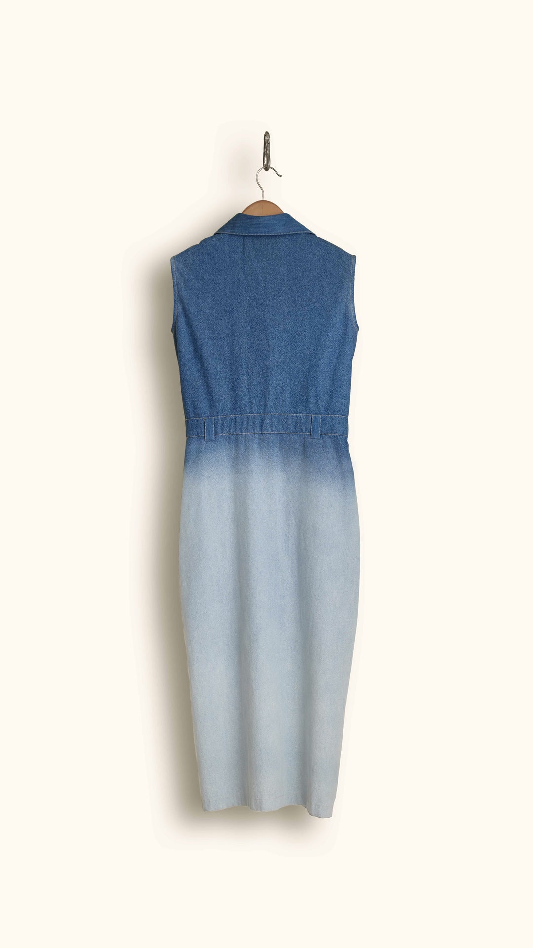 ombred blue denim dress for women, denim dress, sustainable dress