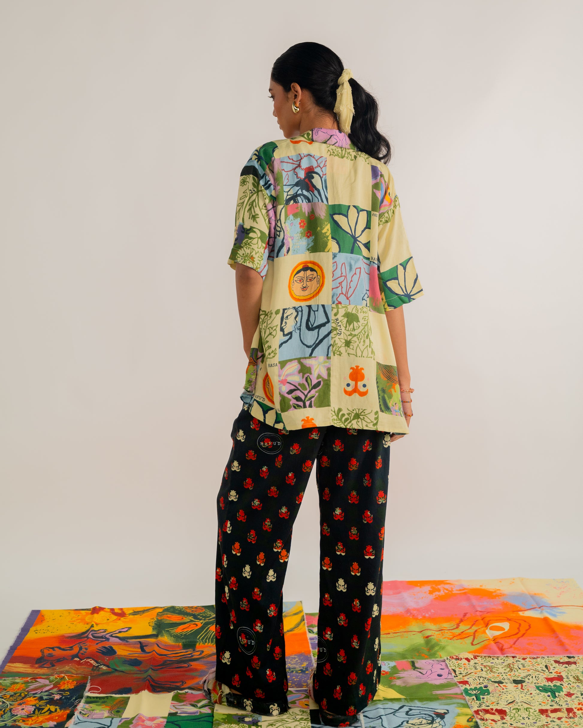 sustainable fabric, artisanal clothes, one of a kind clothes, colourful.