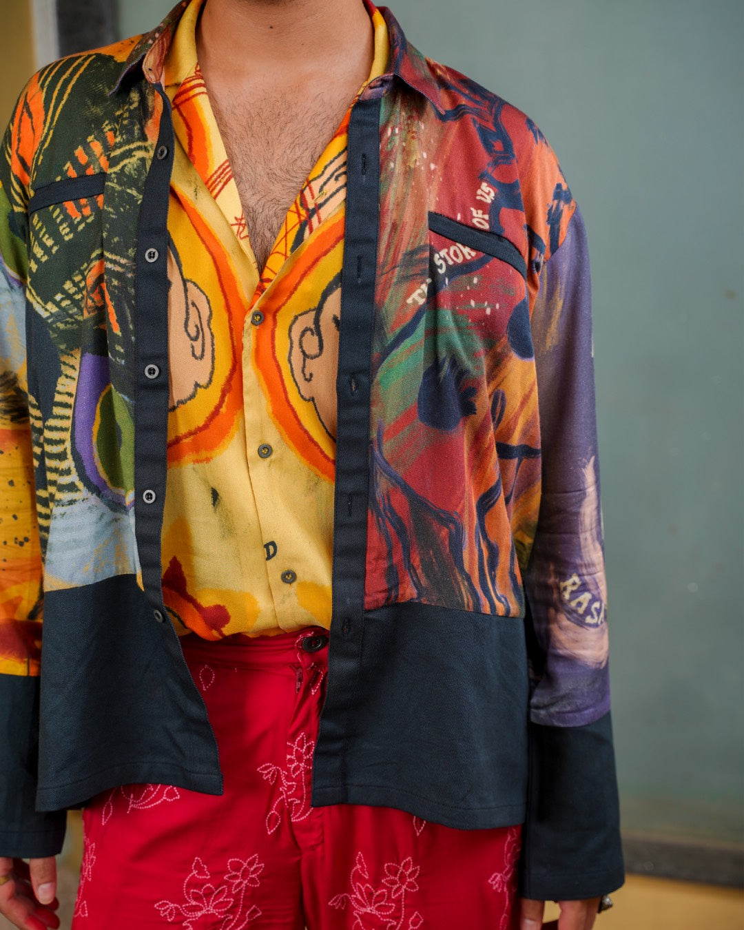 sustainable fabric, artisanal clothes, one of a kind clothes, colourful.