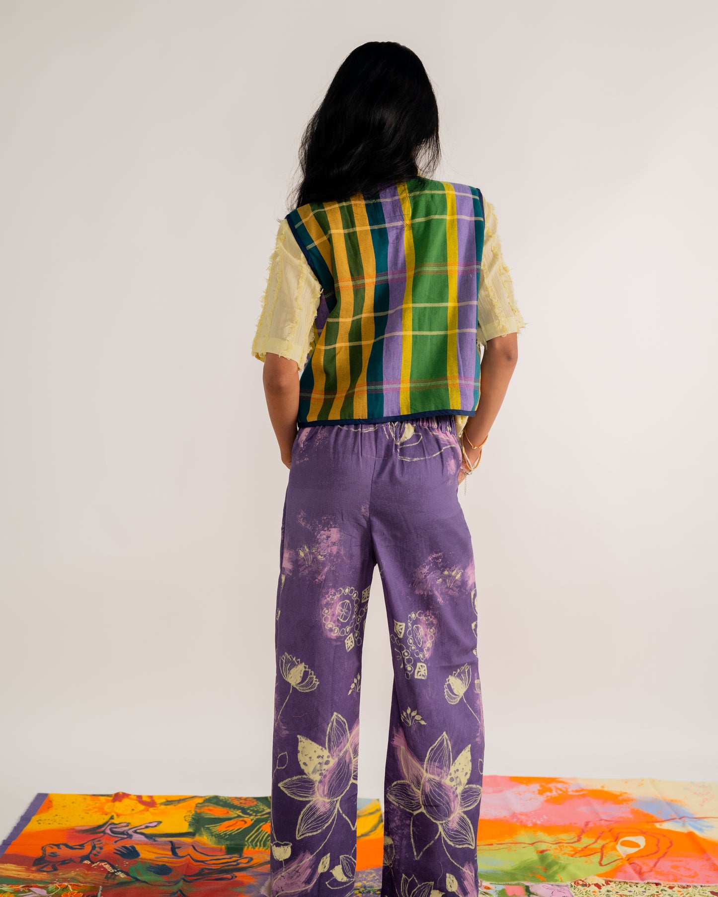 sustainable fabric, artisanal clothes, one of a kind clothes, colourful.