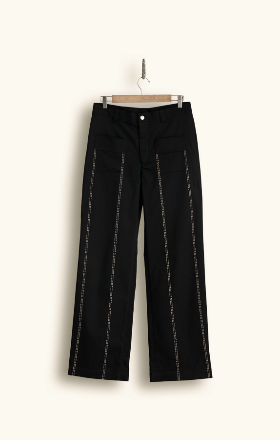 sustainable black cotton denim pants for men