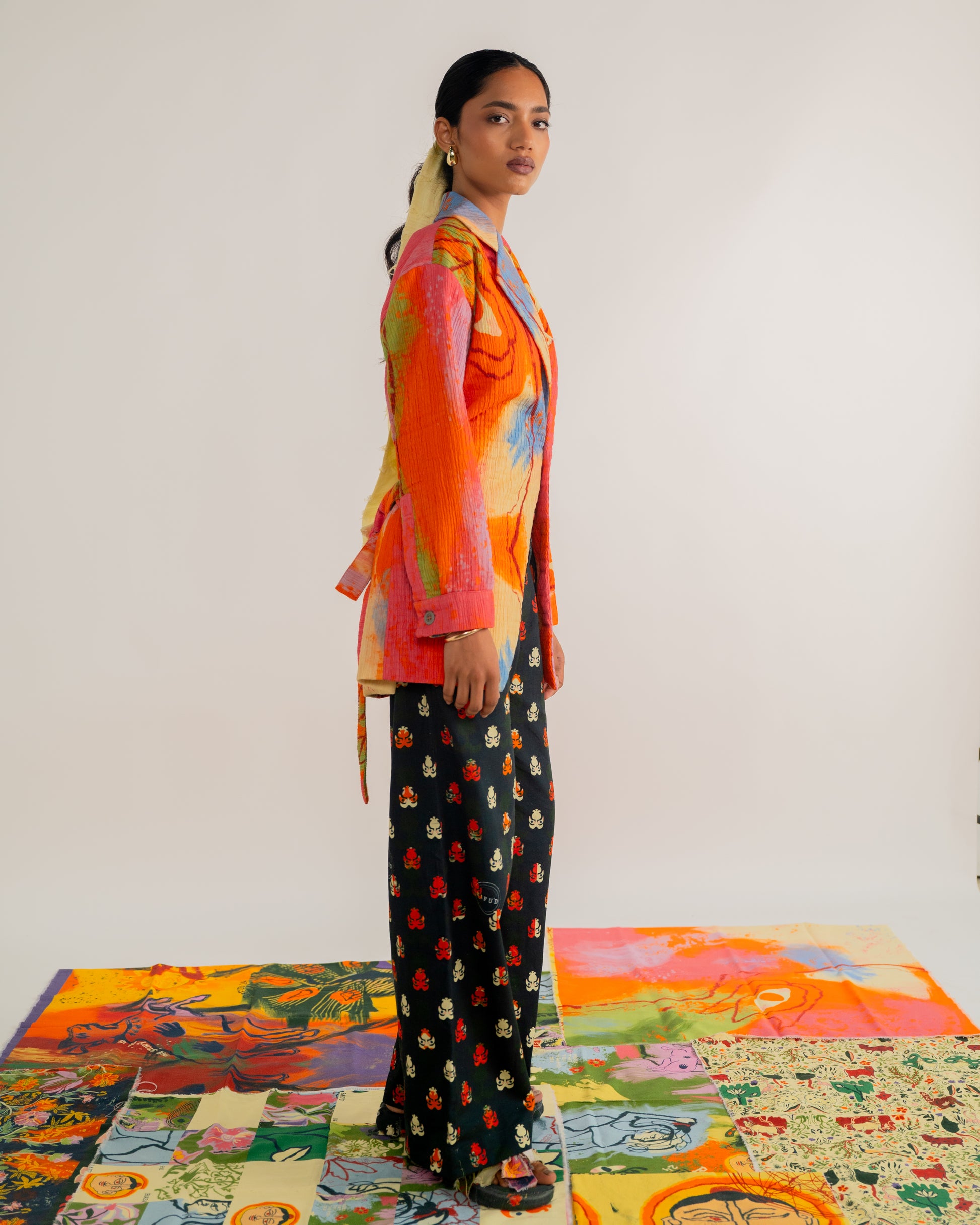 sustainable fabric, artisanal clothes, one of a kind clothes, colourful.